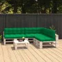 Cushions for pallet sofa 7 pieces green by vidaXL, Cushions for chairs and sofas - Ref: Foro24-314593, Price: 142,10 €, Disco...