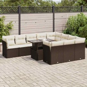 Set de sofás de jardín 11 pzas cojines ratán sintético marrón by , Garden sets - Ref: Foro24-3326234, Price: 765,23 €, Discou...