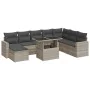 Set muebles jardín 9 pzas y cojines ratán sintético gris claro von , Gartensets - Ref: Foro24-3326373, Preis: 700,49 €, Rabat...