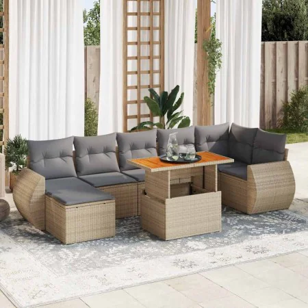 Set de sofás de jardín y cojines 8 piezas ratán sintético beige von , Gartensets - Ref: Foro24-3327293, Preis: 633,18 €, Raba...