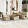 Set sofás jardín y cojines 9 pzas ratán sintético acacia beige by , Garden sets - Ref: Foro24-3328045, Price: 808,43 €, Disco...