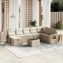 Set de sofás de jardín 9 pzas con cojines ratán sintético beige by , Garden sets - Ref: Foro24-3263904, Price: 729,84 €, Disc...