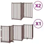 Puerta de perros plegable 12 paneles madera álamo marrón 600 cm by , Dog kennels and fences - Ref: Foro24-3155719, Price: 164...