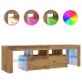 Mueble de TV luces LED madera roble artisan 140x36,5x40 cm von , TV-Möbel - Ref: Foro24-856304, Preis: 110,84 €, Rabatt: %