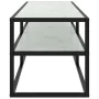 Mueble para TV negro con vidrio de mármol blanco 120x40x40 cm de vidaXL, Muebles TV - Ref: Foro24-322861, Precio: 101,35 €, D...