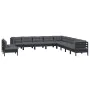 Garden furniture 11 pieces and cushions black solid pine wood by vidaXL, Garden sets - Ref: Foro24-3096855, Price: 1,00 €, Di...