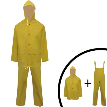 Chubasquero impermeable reforzado capucha 2 pzas XL amarillo by , waterproof suits - Ref: Foro24-130778, Price: 23,91 €, Disc...