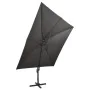 Cantilever parasol with pole and anthracite gray LED lights 300 cm by vidaXL, Umbrellas - Ref: Foro24-312346, Price: 257,68 €...