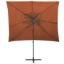 Cantilever umbrella with double terracotta cover 250x250 cm by vidaXL, Umbrellas - Ref: Foro24-312367, Price: 185,34 €, Disco...