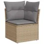 Set sofás jardín y cojines 9 pzas ratán sintético acacia beige by , Garden sets - Ref: Foro24-3328074, Price: 677,95 €, Disco...