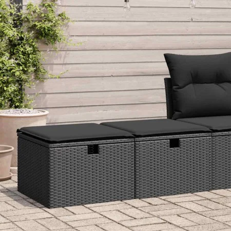 Set sofás jardín y cojines 2 pzas ratán sintético acacia negro | Foro24|Onlineshop| Casa, Jardín y Más Foro24.es