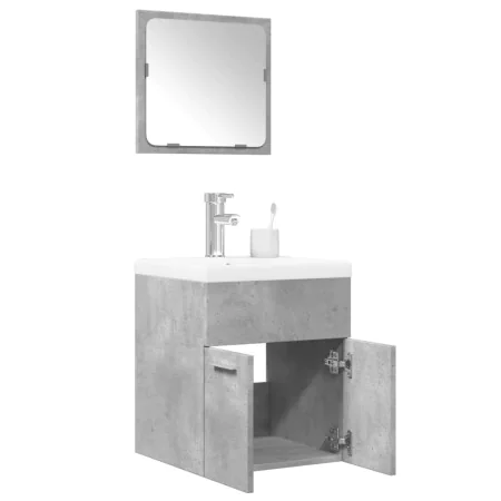 Set muebles de baño 2 piezas madera contrachapada gris hormigón by , Bathroom furniture - Ref: Foro24-3324861, Price: 128,99 ...