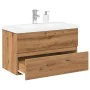 Mueble con lavabo integrado roble artesanal 81x39,5x49 cm by , bathroom vanities - Ref: Foro24-3328924, Price: 226,43 €, Disc...