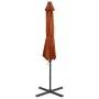 Cantilever parasol with pole and terracotta LED lights 300 cm by vidaXL, Umbrellas - Ref: Foro24-312335, Price: 182,07 €, Dis...