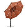 Cantilever parasol with pole and terracotta LED lights 300 cm by vidaXL, Umbrellas - Ref: Foro24-312335, Price: 182,07 €, Dis...