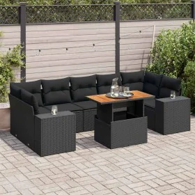 Set de sofás de jardín y cojines 8 piezas ratán sintético negro von , Gartensets - Ref: Foro24-3327345, Preis: 629,82 €, Raba...