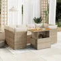 Set sofás de jardín 7 piezas y cojines ratán sintético beige by , Garden sets - Ref: Foro24-3326893, Price: 573,88 €, Discoun...