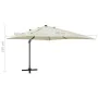 Cantilever parasol with pole and sand-colored LED lights 300 cm by vidaXL, Umbrellas - Ref: Foro24-312344, Price: 299,92 €, D...