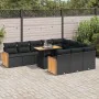 Set sofás jardín y cojines 11 pzas ratán sintético acacia negro | Foro24|Onlineshop| Casa, Jardín y Más Foro24.es