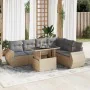 Set sofás de jardín 7 piezas y cojines ratán sintético beige by , Garden sets - Ref: Foro24-3326650, Price: 574,80 €, Discoun...