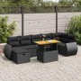 Set sofás jardín y cojines 5 pzas ratán sintético acacia negro | Foro24|Onlineshop| Casa, Jardín y Más Foro24.es