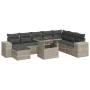 Set muebles jardín 9 pzas y cojines ratán sintético gris claro by , Garden sets - Ref: Foro24-3326853, Price: 722,95 €, Disco...