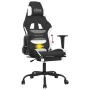 Silla de juego giratoria con reposapiés tela blanca y negra von , Gaming-Stühle - Ref: Foro24-345705, Preis: 123,02 €, Rabatt: %