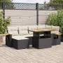 Set sofás jardín y cojines 7 pzas ratán sintético acacia negro von , Gartensets - Ref: Foro24-3327619, Preis: 508,41 €, Rabat...