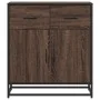 Aparador madera ingeniería y metal marrón roble 68x35x76 cm by , Sideboards - Ref: Foro24-848983, Price: 96,35 €, Discount: %