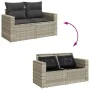 Set de sofás de jardín 7 pzas con cojines ratán PE gris claro von , Gartensets - Ref: Foro24-3327822, Preis: 575,86 €, Rabatt: %