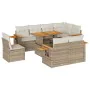 Set sofás jardín y cojines 9 pzas ratán sintético acacia beige by , Garden sets - Ref: Foro24-3327614, Price: 874,09 €, Disco...