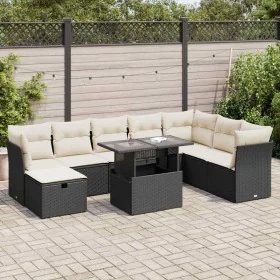 Set de sofás de jardín con cojines 9 pzas ratán sintético negro von , Gartensets - Ref: Foro24-3327796, Preis: 616,80 €, Raba...