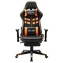 Gaming chair with footrest black and orange synthetic leather by vidaXL, Gaming chairs - Ref: Foro24-20516, Price: 170,04 €, ...