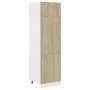 Eichenfarbener Sperrholz-Kühlschrank 60x57x207 cm von vidaXL, Küchenschränke - Ref: Foro24-802541, Preis: 165,02 €, Rabatt: %