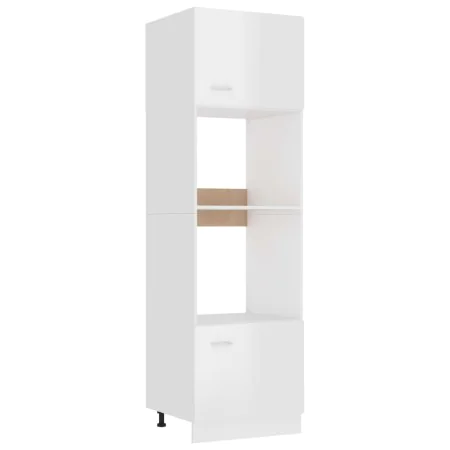 Glossy white engineered wood microwave cabinet by vidaXL, Kitchen cabinets - Ref: Foro24-802551, Price: 247,47 €, Discount: %