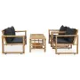 Bamboo 4-piece garden furniture set with cushions by vidaXL, Garden sets - Ref: Foro24-315601, Price: 395,55 €, Discount: %