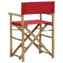 Folding director chairs 2 pieces bamboo and red fabric by vidaXL, Garden chairs - Ref: Foro24-313031, Price: 73,22 €, Discoun...