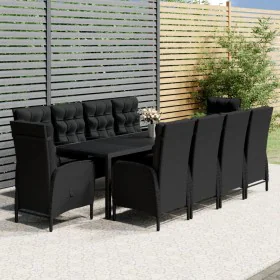 Garden dining set 11 pieces black synthetic rattan by vidaXL, Garden sets - Ref: Foro24-3058560, Price: 1,00 €, Discount: %