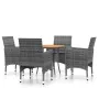 Garden dining set 5 pieces gray synthetic rattan by vidaXL, Garden sets - Ref: Foro24-3058493, Price: 345,82 €, Discount: %