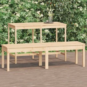 2-seater garden bench solid pine wood 159.5x44x45 cm by vidaXL, garden benches - Ref: Foro24-824011, Price: 81,49 €, Discount: %