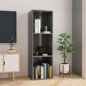 Glossy gray plywood book shelf 36x30x114cm by vidaXL, Bookcases and shelves - Ref: Foro24-800143, Price: 41,36 €, Discount: %