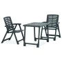 Bistro table and folding chairs 3-piece set in green plastic by vidaXL, Garden sets - Ref: Foro24-315834, Price: 125,26 €, Di...