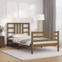 Estructura cama con cabecero madera maciza marrón miel 90x200cm de vidaXL, Camas y somieres - Ref: Foro24-3193909, Precio: 12...