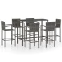 Garden table and high stools 3 pieces gray synthetic rattan by vidaXL, Garden sets - Ref: Foro24-3064847, Price: 452,76 €, Di...