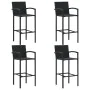 Garden table and high stools and cushions 5 pcs black PE rattan by vidaXL, Garden sets - Ref: Foro24-3064840, Price: 311,39 €...