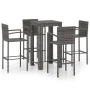 Garden bar furniture 5 pcs PE rattan armrest gray by vidaXL, Garden sets - Ref: Foro24-3064809, Price: 325,14 €, Discount: %