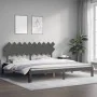 Gray solid wood bed frame with headboard 200x200 cm by vidaXL, Beds and slatted bases - Ref: Foro24-3193748, Price: 173,04 €,...