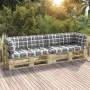 2-Sitzer-Palettensofa mit grünen Kissen aus imprägniertem Kiefernholz von vidaXL, Gartensets - Ref: Foro24-3066626, Preis: 25...