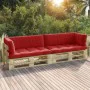 2-Sitzer-Palettensofa mit grünen Kissen aus imprägniertem Kiefernholz von vidaXL, Gartensets - Ref: Foro24-3066619, Preis: 23...