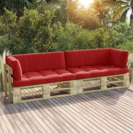 2-Sitzer-Palettensofa mit grünen Kissen aus imprägniertem Kiefernholz von vidaXL, Gartensets - Ref: Foro24-3066619, Preis: 23...